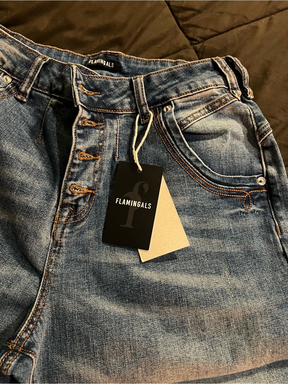 Flamingals Women's Blue Wide Leg Jeans